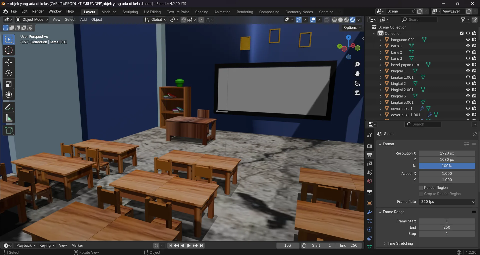 3D Classroom Environment