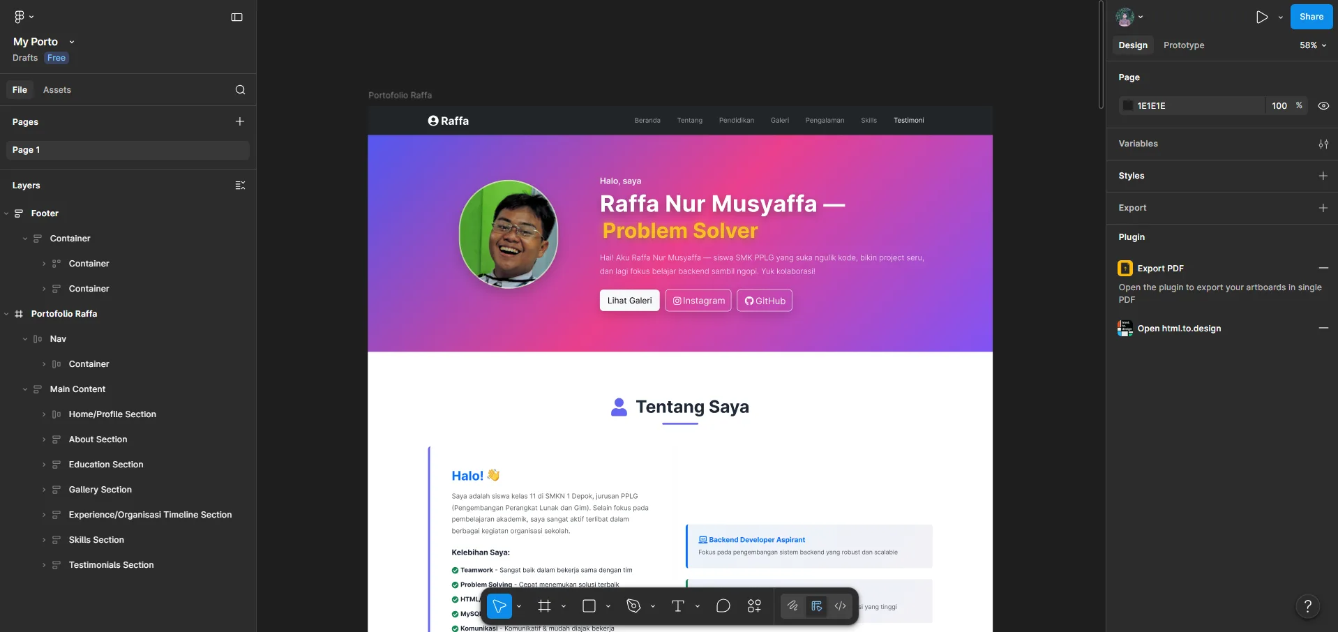 Portfolio UI/UX Concept