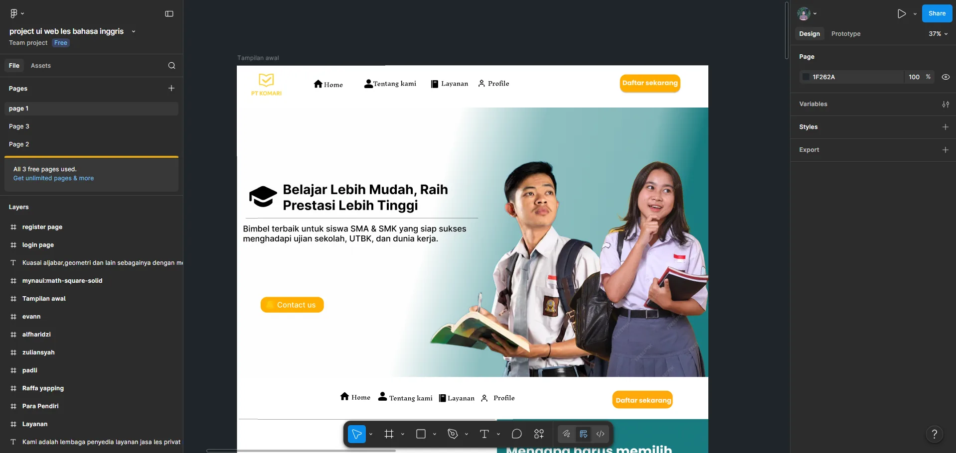 Course Platform UI/UX ÔÇö PT Komari